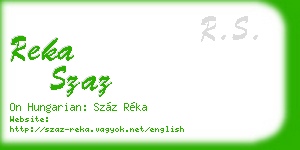 reka szaz business card